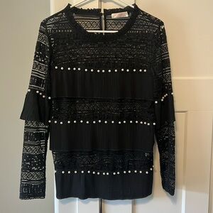 Women’s black, long sleeve blouse size large NWT